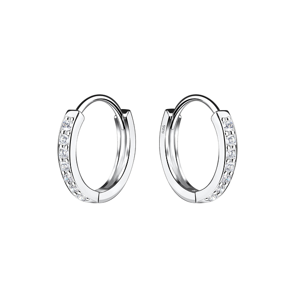 Wholesale 13mm Sterling Silver Huggie Earrings - JD11914