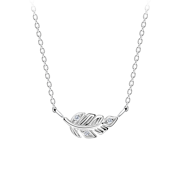 Wholesale Sterling Silver Leaf Necklace - JD12045