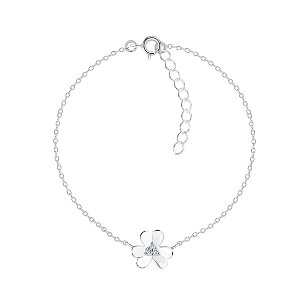 Wholesale Sterling Silver Flower Bracelet - JD14126