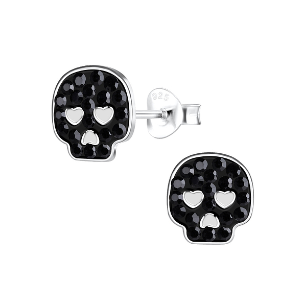 Wholesale Sterling Silver Skull Ear Studs - JD13931