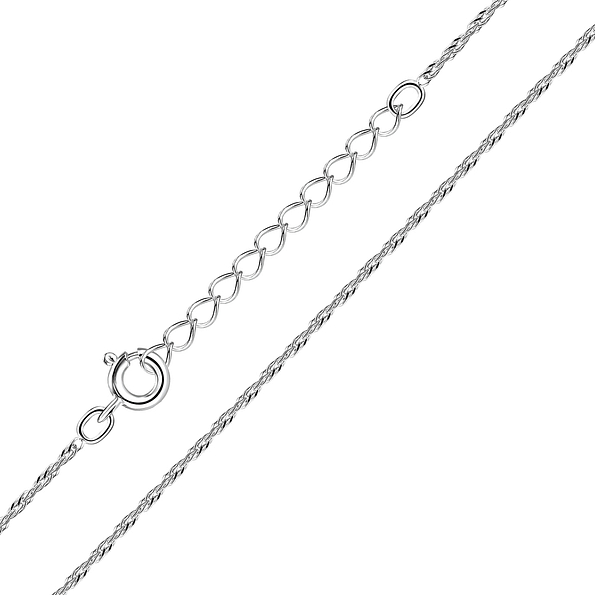 Wholesale 50cm Sterling Silver Singapore Chain With Extension - JD13882