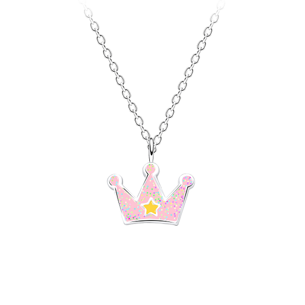 Wholesale Sterling Silver Crown Necklace - JD14583