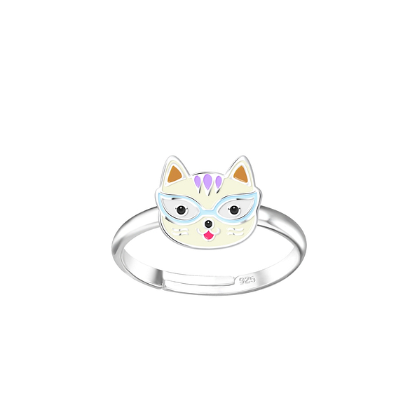 Wholesale Sterling Silver Cat Adjustable Ring - JD15025