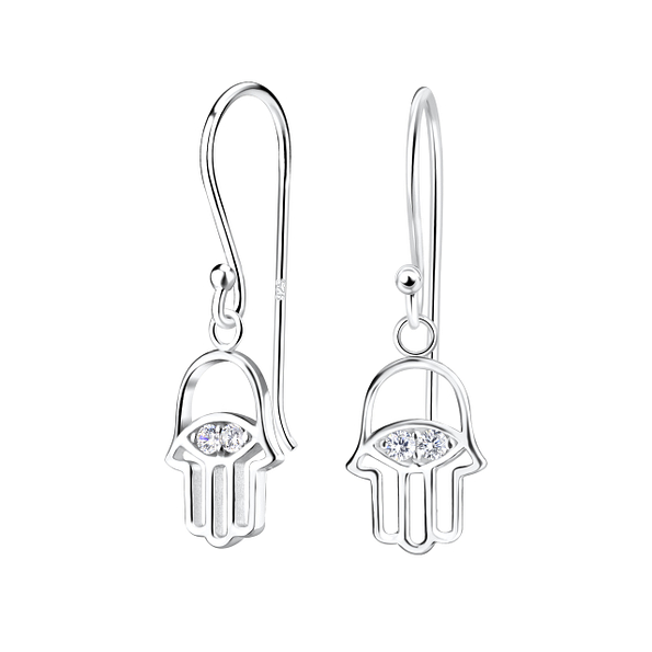 Wholesale Sterling Silver Hamsa Earrings - JD15482
