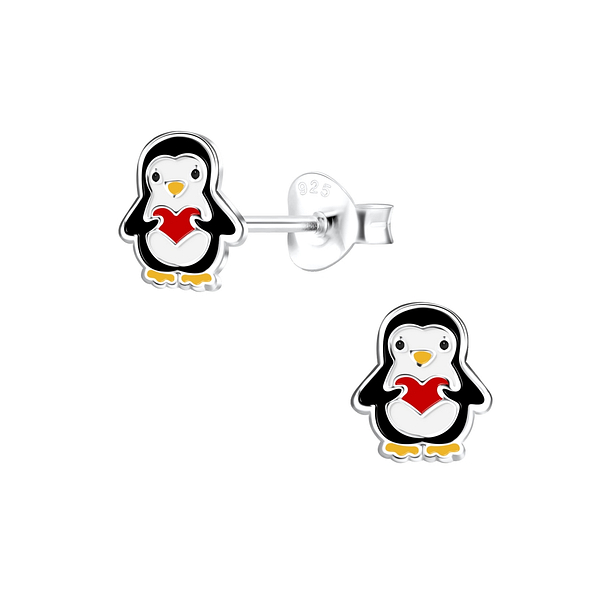 Wholesale Sterling Silver Penguin Ear Studs - JD15259
