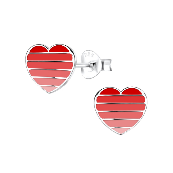 Wholesale Sterling Silver Heart Ear Studs - JD14622