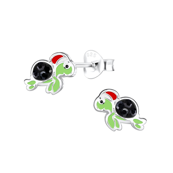 Wholesale Sterling Silver Christmas Turtle Ear Studs - JD14748