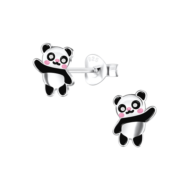 Wholesale Sterling Silver Panda Ear Studs - JD15043