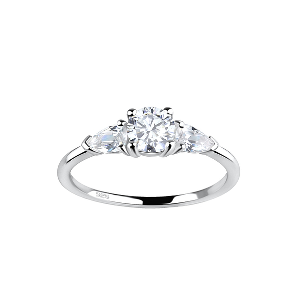 Wholesale Sterling Silver Three Stone Ring - JD15466