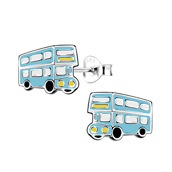 Wholesale Sterling Silver London Bus Ear Studs - JD15723