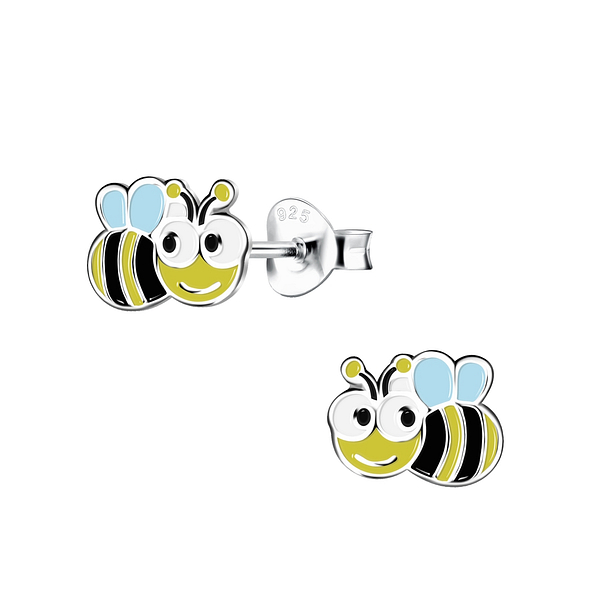 Wholesale Sterling Silver Bee Ear Studs - JD15730