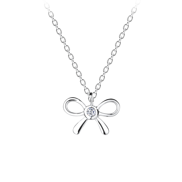 Wholesale Sterling Silver Bow Necklace - JD15771