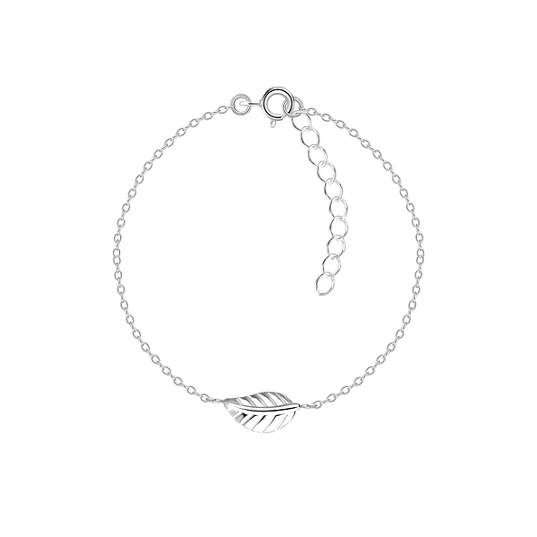 Wholesale Sterling Silver Leaf Bracelet - JD15669