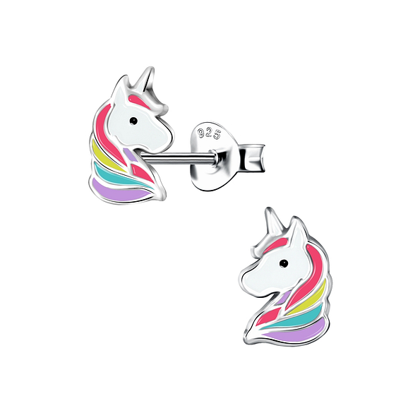 Wholesale Sterling Silver Unicorn Ear Studs - JD15716