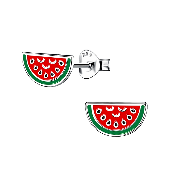 Wholesale Sterling Silver Watermelon Ear Studs - JD15721