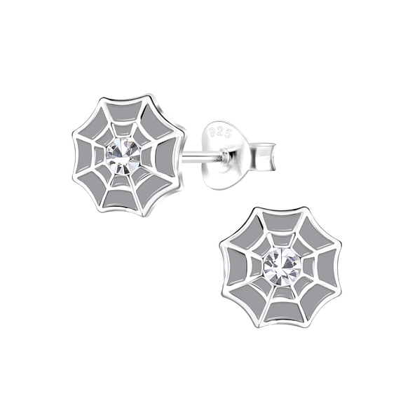 Wholesale Sterling Silver Spider Web Ear Studs - JD15708