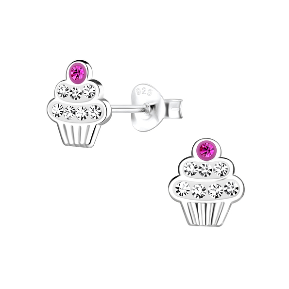 Wholesale Sterling Silver Cupcakes Ear Studs - JD15703