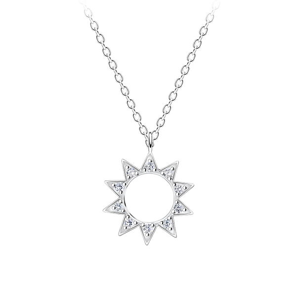 Wholesale Sterling Silver Sun Necklace - JD15769