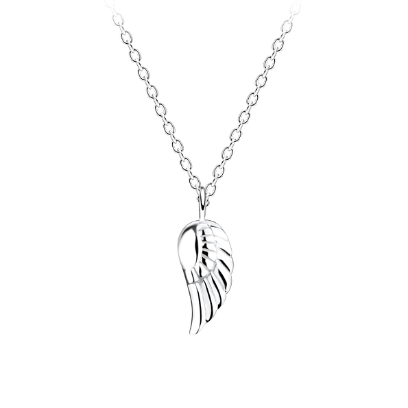 Wholesale Sterling Silver Wing Necklace - JD15764