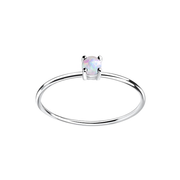 Wholesale 3mm Opal Sterling Silver Ring - JD15770