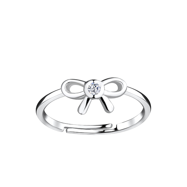 Wholesale Sterling Silver Bow Adjustable Ring - JD16413