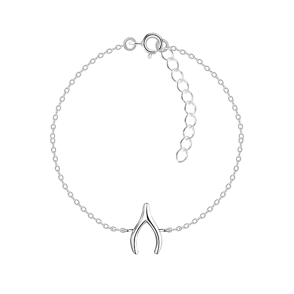 Wholesale Sterling Silver Wishbone Bracelet - JD16396