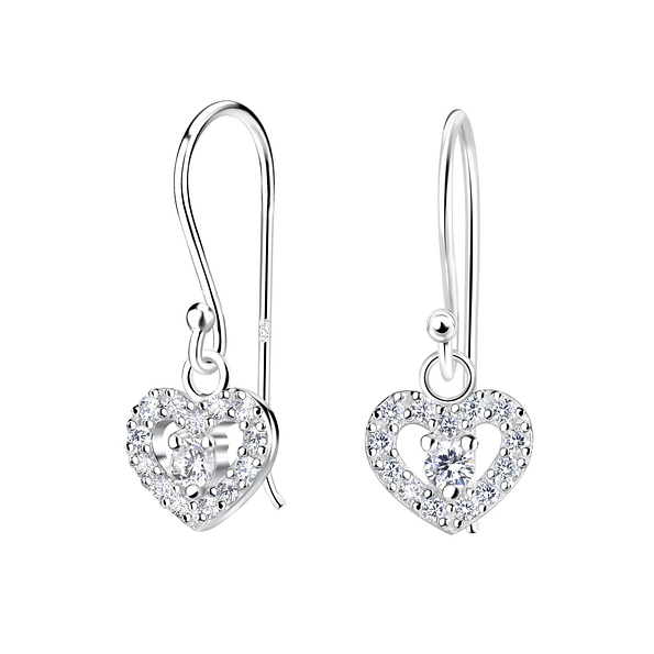 Wholesale Sterling Silver Heart Earrings - JD16343