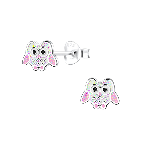 Wholesale Sterling Silver Owl Ear Studs - JD16269