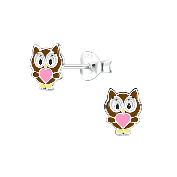 Wholesale Sterling Silver Owl Ear Studs - JD16271