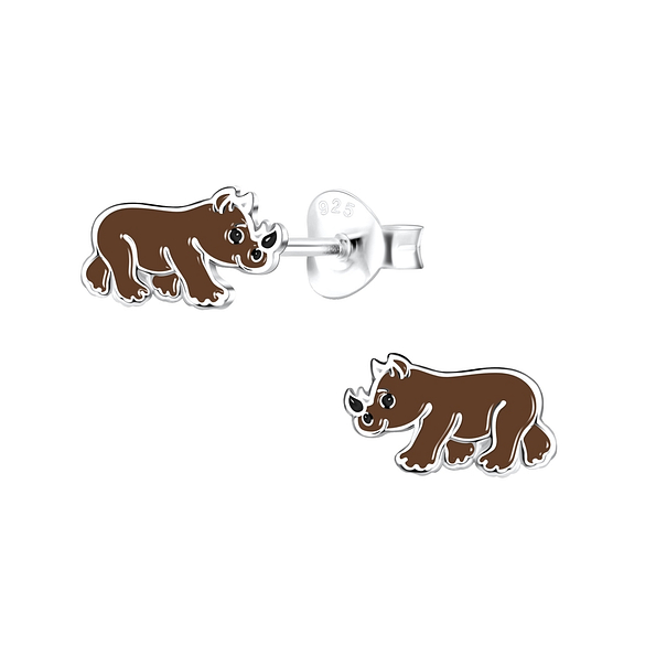 Wholesale Sterling Silver Rhinoceros Ear Studs - JD16276