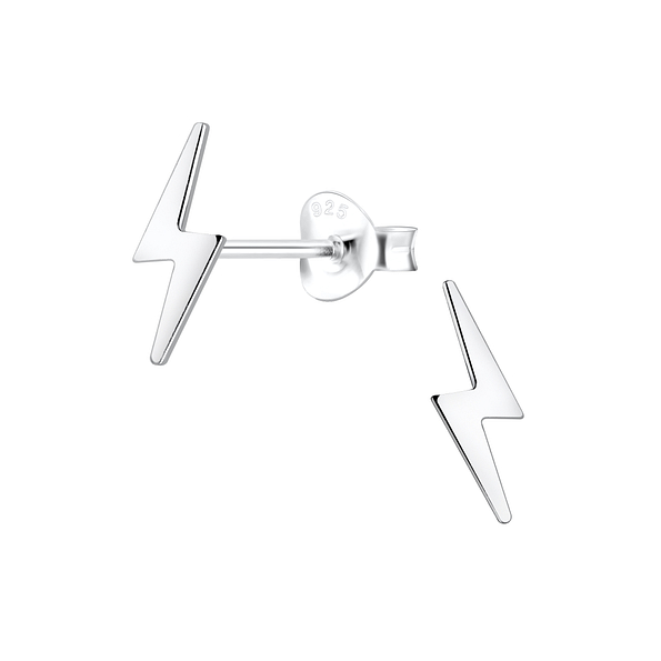 Wholesale Sterling Silver Thunder Bolt Ear Studs - JD16394