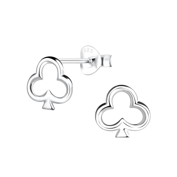 Wholesale Sterling Silver Clubs Ear Studs - JD16393