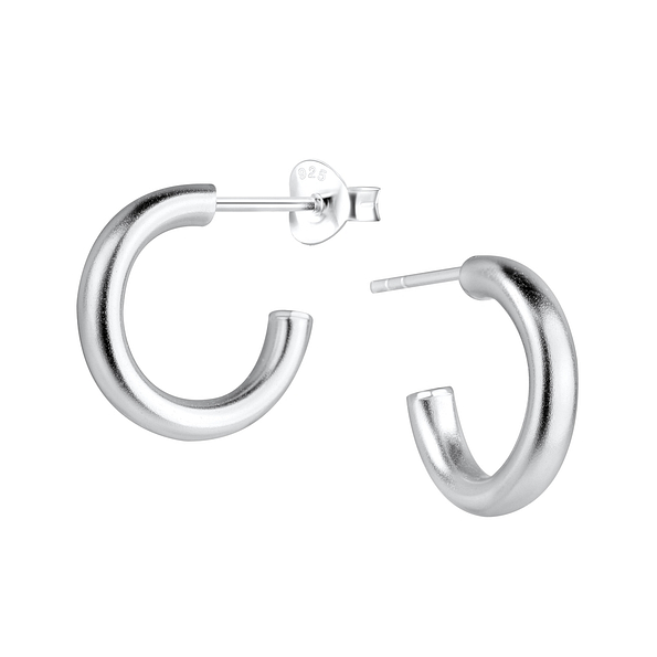 Wholesale Sterling Silver Half Hoop Ear Studs - JD16352