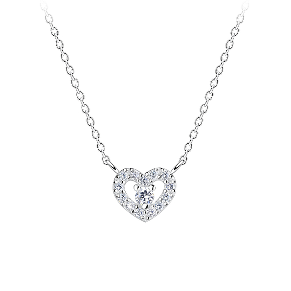 Wholesale Sterling Silver Heart Necklace - JD16456
