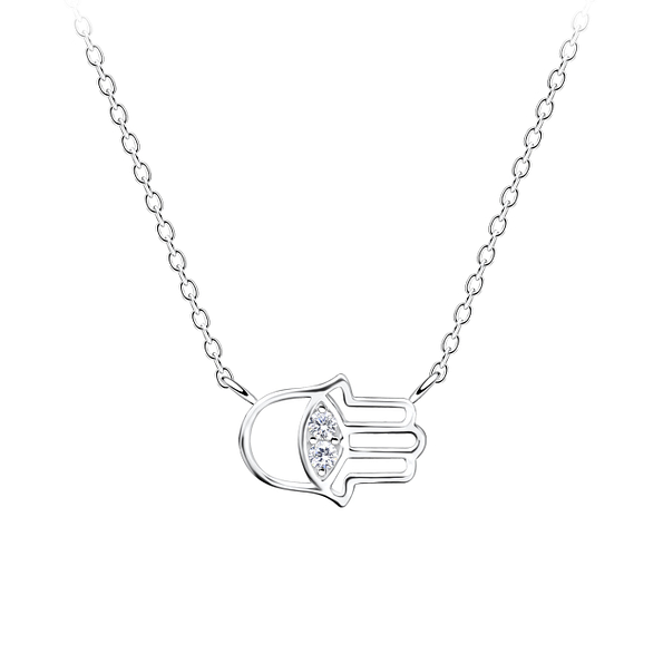 Wholesale Sterling Silver Hamsa Necklace - JD16454
