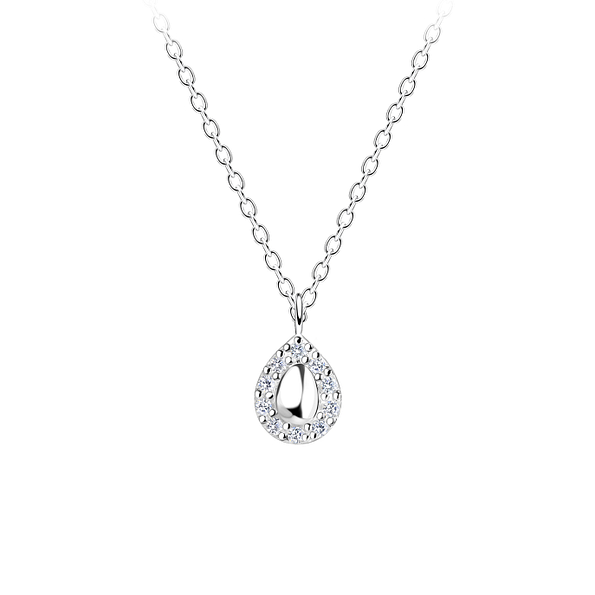 Wholesale Sterling Silver Tear Drop Necklace - JD16375