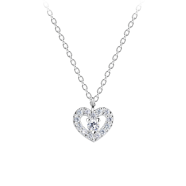 Wholesale Sterling Silver Heart Necklace - JD16377