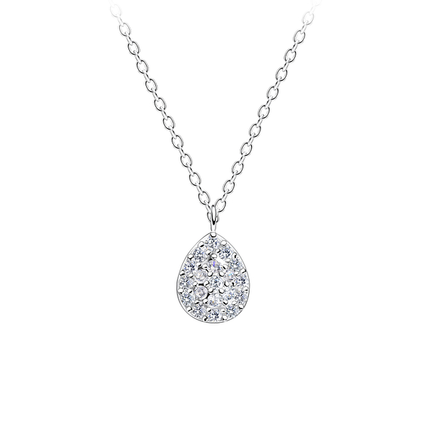 Wholesale Sterling Silver Tear Drop Necklace - JD16380
