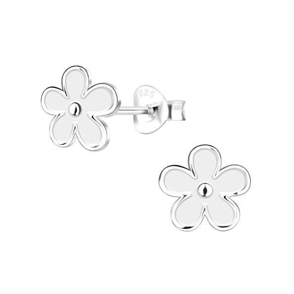 Wholesale Sterling Silver Flower Ear Studs - JD16542