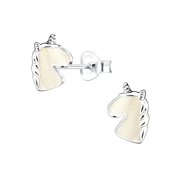 Wholesale Sterling Silver Unicorn Ear Studs - JD16517