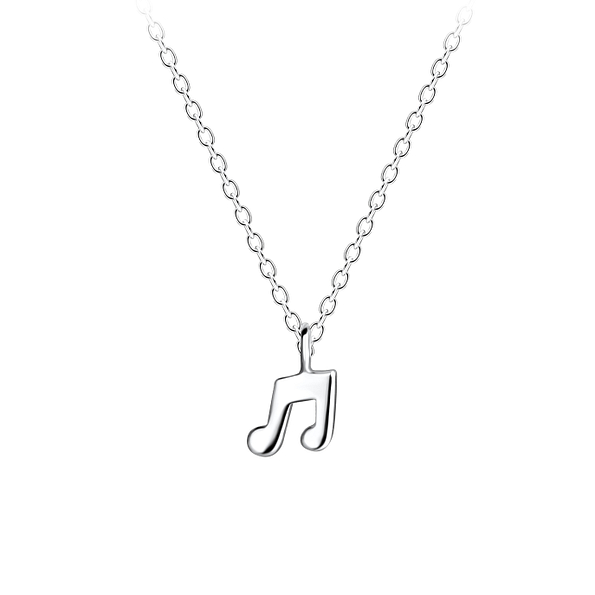 Wholesale Sterling Silver Music Note Necklace - JD16516