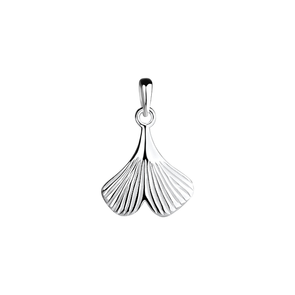 Wholesale Sterling Silver Ginkgo Leaf Pendant - JD16578