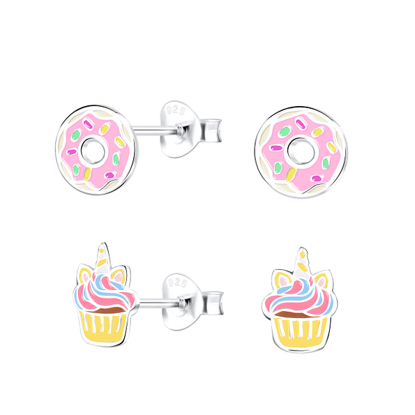 Wholesale Sterling Silver Sweets Ear Studs Set - JD16817