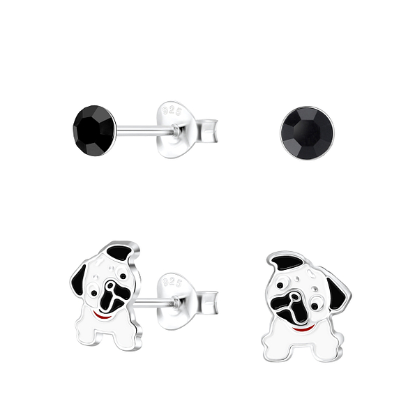 Wholesale Sterling Silver Dog Ear Studs Set - JD16812
