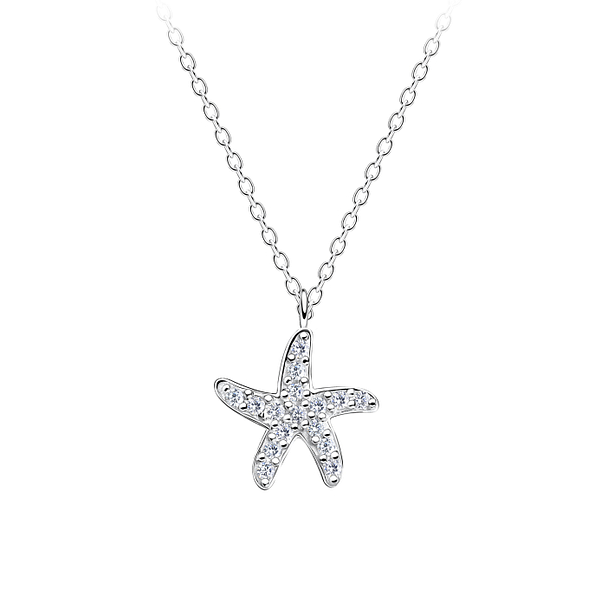 Wholesale Sterling Silver Starfish Necklace - JD17010