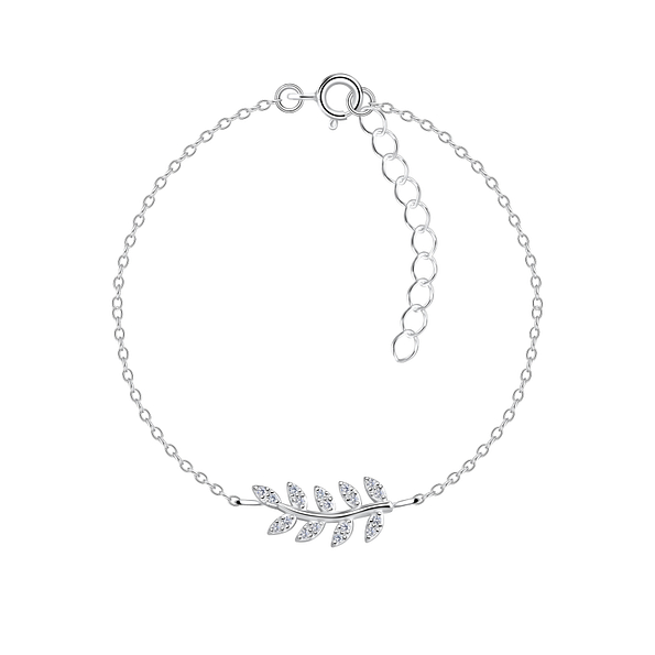 Wholesale Sterling Silver Olive Leaf Bracelet - JD17120