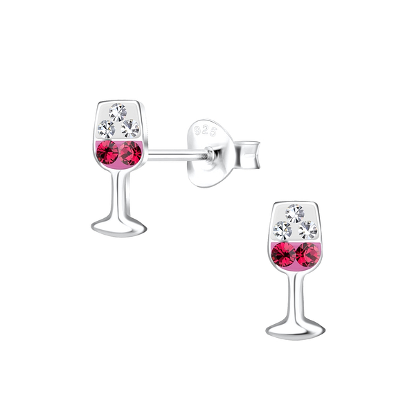 Wholesale Sterling Silver Wine Glass Ear Studs - JD17012