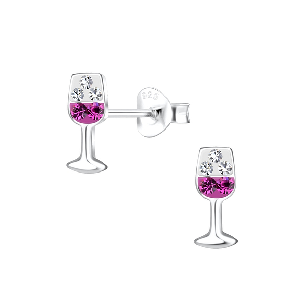 Wholesale Sterling Silver Wine Glass Ear Studs - JD17011