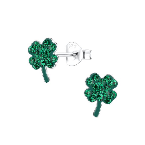 Wholesale Sterling Silver Clover Ear Studs - JD17117