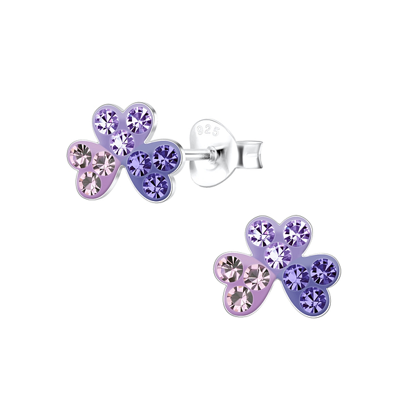 Wholesale Sterling Silver Triple Heart Ear Studs - JD17031